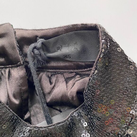 RtA Tennessee Top Black Sequin Long Sleeve Embellished Shirt XS - Picture 7 of 16